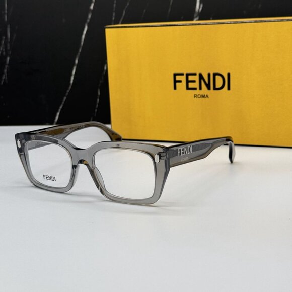 NEW FE50094I 020 FENDI GREY/CLEAR UNISEX FENDI EYEGLASSES - Picture 1 of 9